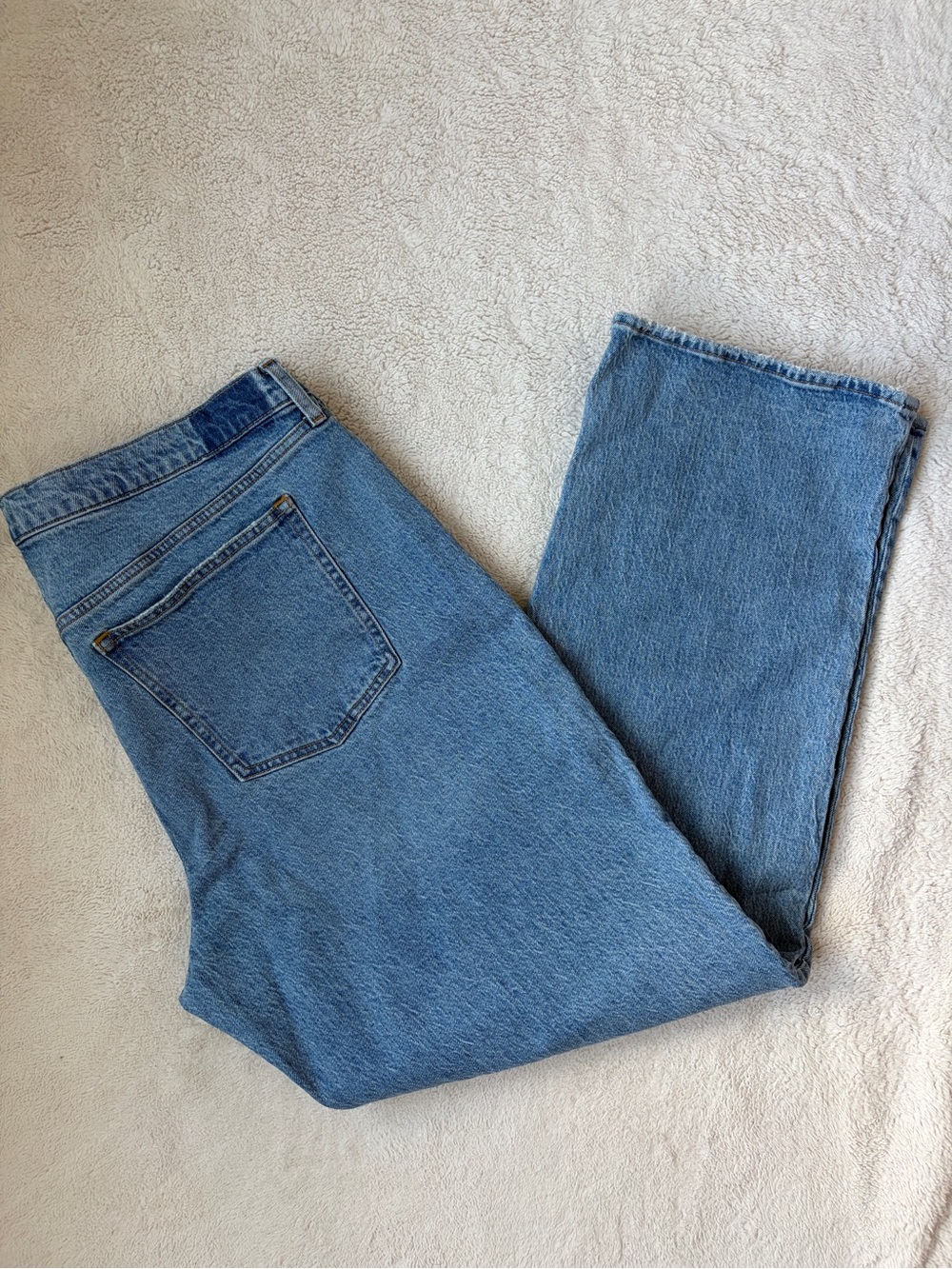 Abercrombie & Fitch The Baggy Low Rise Love Curve Blue Denim Jeans Women Size 34
